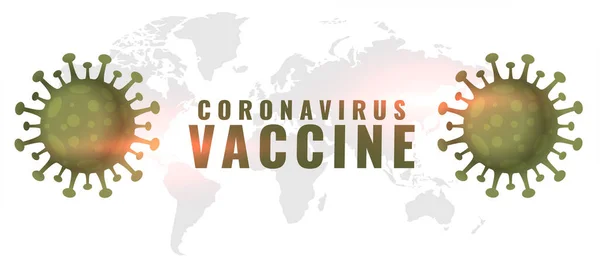 Konceptet Coronavirus Vaccin Banner Med Två Virusceller — Stock vektor