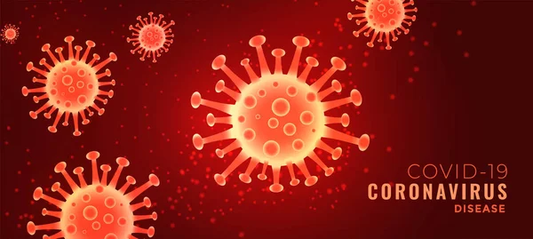 Novedoso Coronavirus Covid Banner Con Concepto Célula Viral — Vector de stock