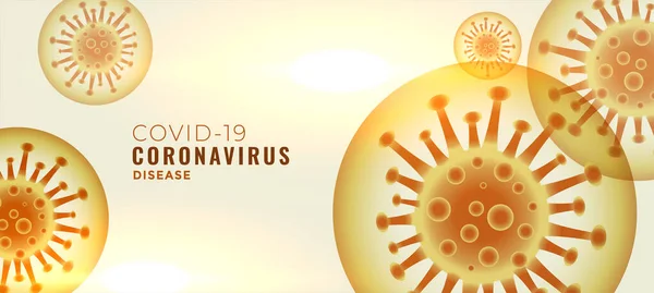 Microscópico Covid Coronavirus Infección Enfermedad Concepto Bandera — Vector de stock