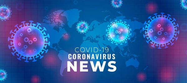 Covid Coronavirus Noticias Actualizaciones Concepto Banner — Vector de stock