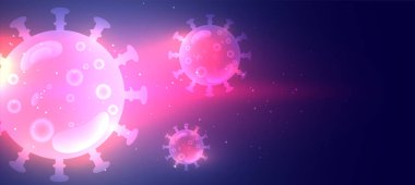 Koronavirüs şekil tasarımı ile arka planda yayılan virüs