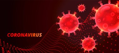 Coronavirus covid-19 pankart tasarımının kırmızı enfeksiyonu