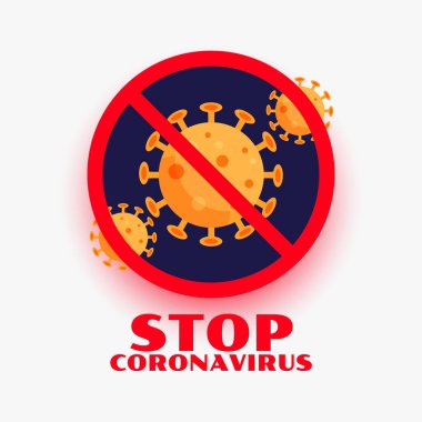 Coronavirus covid-19 enfeksiyonunun patlama sembolü tasarımını durdur