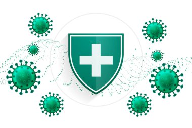 medical protection shield stopping virus from everywhere clipart