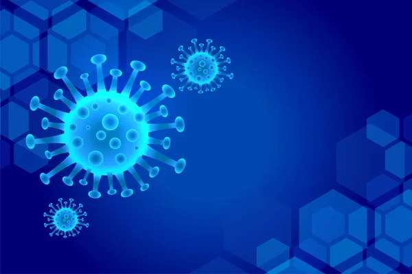 Blu Coronavirus Covid Pandemia Focolaio Disegno Sfondo — Vettoriale Stock