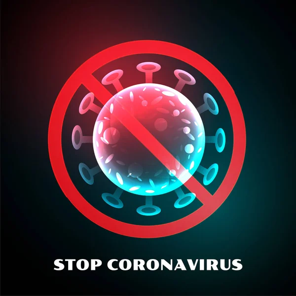 Detener Coronavirus Covid Virus Infección Símbolo Diseño — Vector de stock