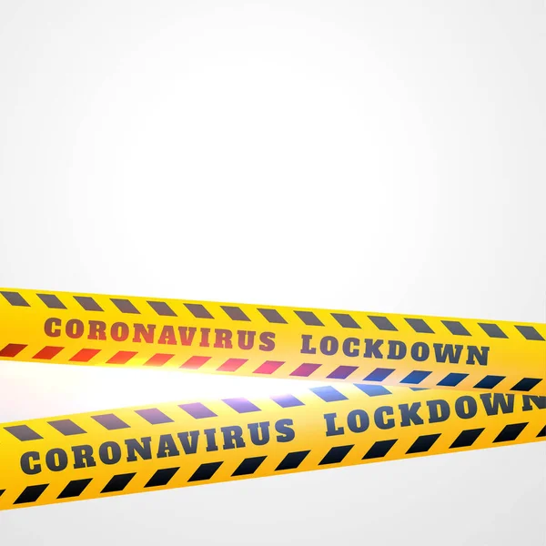 Coronavirus Covid Lockdown Gul Tejp Bakgrund Design — Stock vektor