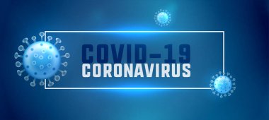 covid-19 koronavirüs pankartı ve virüs hücreleri tasarımı