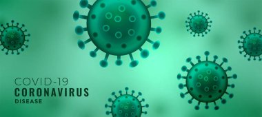 Coronavirus covid-19 yüzen virüs hücreleri pankartı tasarımı