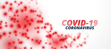 covid-19 koronavirüs salgını virüs parçacıkları banner tasarımı