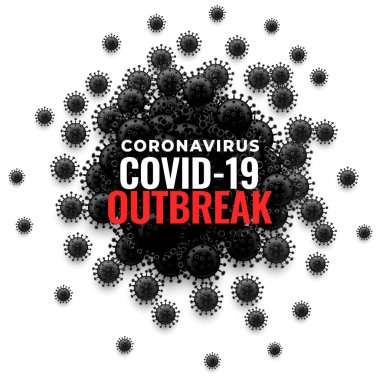 Siyah virüs hücreli Coronavirus covid-19 salgını