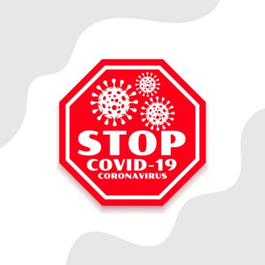 Coronavirus covid-19 yayılmış sembol dizaynını durdur