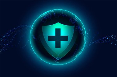 Çapraz işaretli sağlık koruma kalkanı