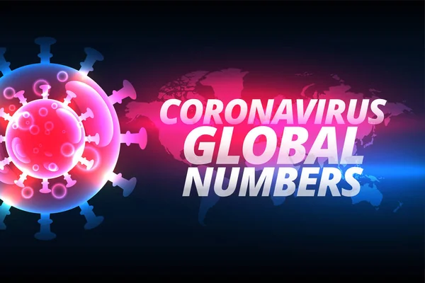 Coronavirus Cases Global Number Background Virus Cell — Stock Vector