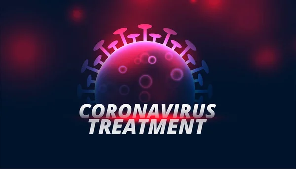 Achtergrond Van Coronavirusbehandeling Met Gloeiende Viruscel — Stockvector