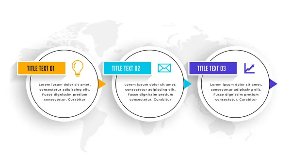 Drei Schritte Infografik Elemente Timeline Template Design — Stockvektor