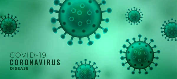 Coronavirus Covid Células Vírus Flutuantes Design Banner — Vetor de Stock