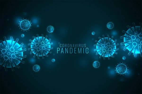 Coronavirus Covid Pandemic Banner Virus Cells — Stock Vector