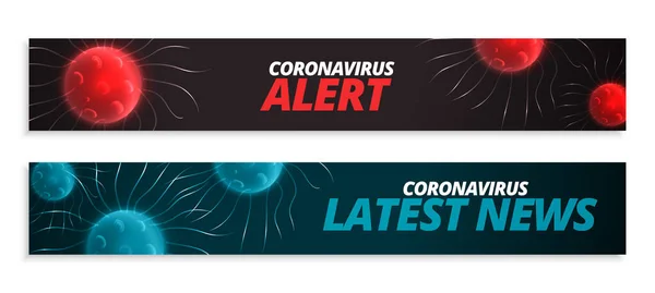 Senaste Nyheter Och Varning Banner För Coronavirus Pandemi — Stock vektor