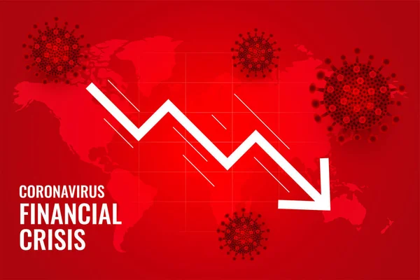 Impacto Coronavírus Crise Global Queda Financeira — Vetor de Stock