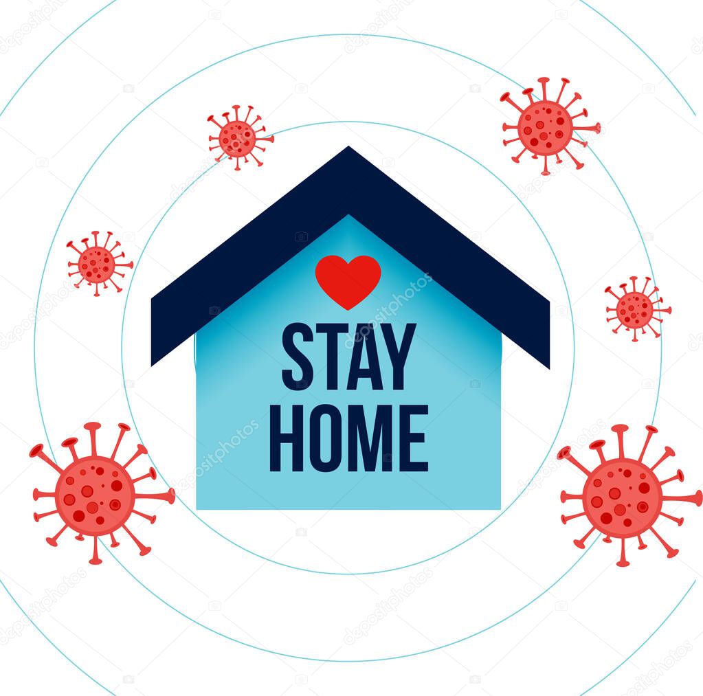 stay home and save from coronavirus background