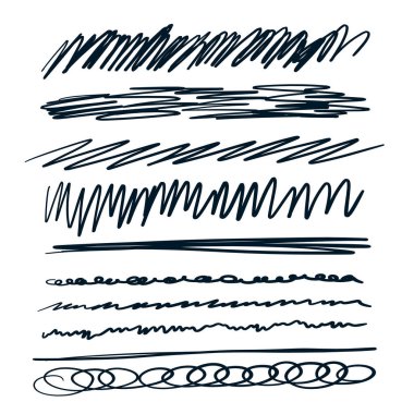 dağınık karalama çizgileri birçok şekilde ayarlandı