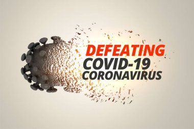 Koronavirüsü yenmek ve yok etmek covid19 konsept arkaplan