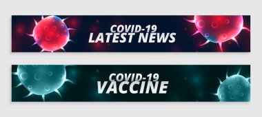 covid19 Coronavirus Son haberler ve aşı pankartı tasarımı