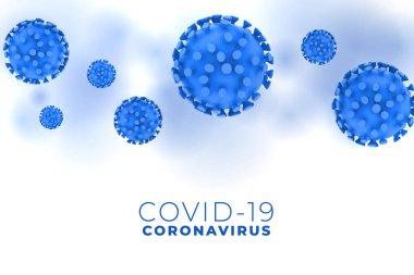 3D covid19 coronavirus mavi virüs arkaplan tasarımı yaydı