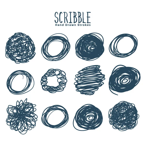 Set Circular Scribbles Frames Design — Stock Vector
