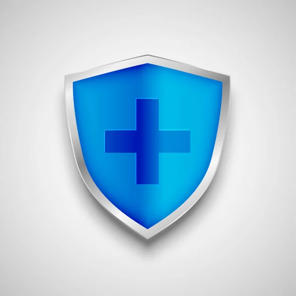 Σύμβολο Προστασίας Ιατρικής Ασπίδας Σταυρό — Διανυσματικό Αρχείο