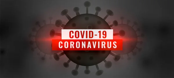Covid19 Coronavirus Fondo Pandemico Focolaio Con Cellula Virale Nera — Vettoriale Stock