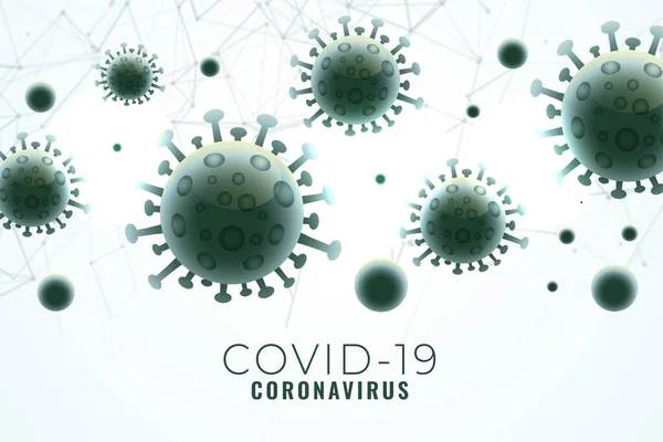 Covid Coronavírus Propagação Fundo Com Células Virais —  Vetores de Stock