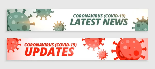 Coronavirus Covid19 Ultime Notizie Aggiornamenti Banner Design — Vettoriale Stock