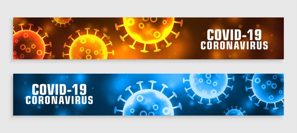 Roman Covid19 Coronavirus Banner Två Färger — Stock vektor