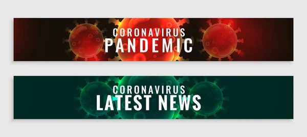 Coronavirus Pandemiska Uppdateringar Och Senaste Nyheter Banners Som — Stock vektor