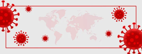 Coronavirus Banner Diffusione Globale Con Spazio Testo — Vettoriale Stock