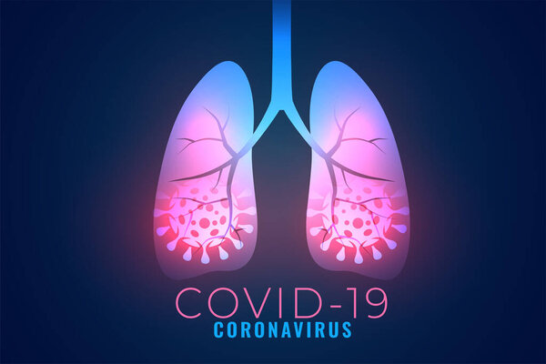 Coronavirus Infected Lungs Background Due Covid19 Disease — Stock Vector