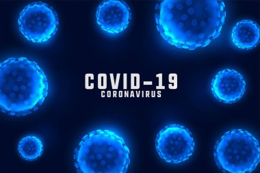 Yüzen mavi hücreli koronavirüs tasarımı
