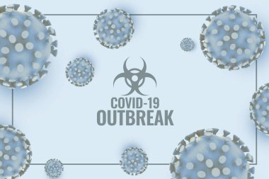 Coronavirus 3 boyutlu virüs hücresi ile birlikte 19 Outbreal arkaplan oluşturdu