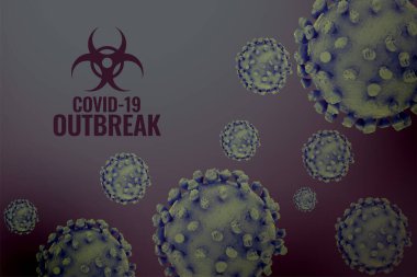 Coronavirus covid19 enfeksiyonu yüzen virüsle arka planda yayıldı