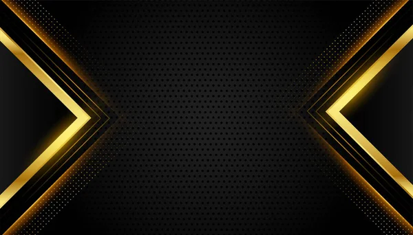 Abstract Premium Zwart Goud Geometrische Achtergrond — Stockvector