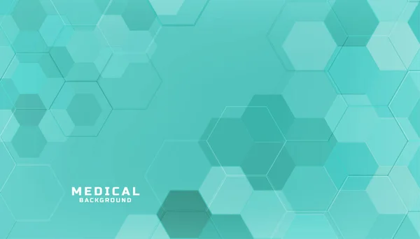 Concept Santé Médicale Fond Hexagonal Couleur Turquoise — Image vectorielle