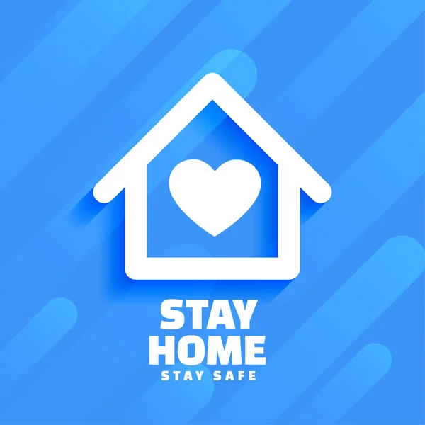 Blue Stay Home Und Sicheres Hintergrunddesign — Stockvektor