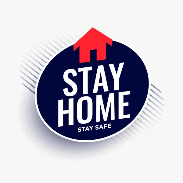 Bleiben Sie Hause Bleiben Sie Sicher Nachricht Mit Haus Symbol — Stockvektor
