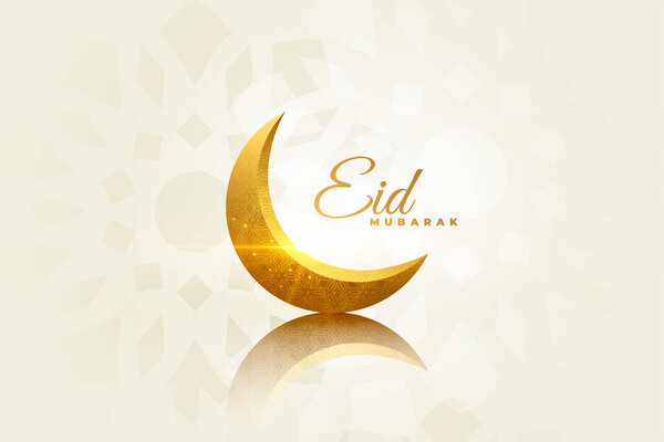 Eid Mubarak Beautiful Greeting Decorative Moon Stock Illustration