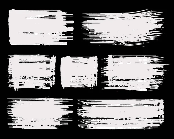 Grunge Coup Pinceau Taches Ensemble — Image vectorielle