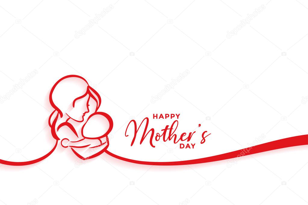 mother and baby silhouette design for happy mothers day