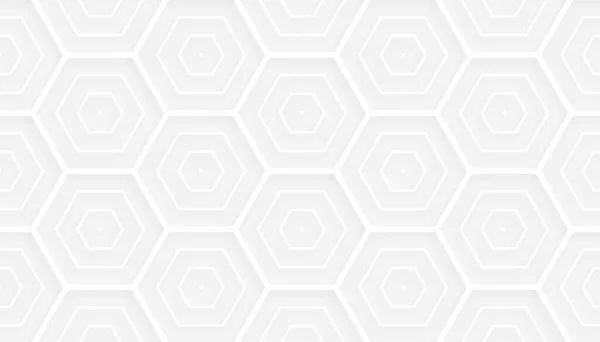 3Dスタイル六角形の白いパターンの背景デザイン — ストックベクタ