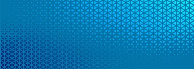 Üçgen şekilli mavi yarım ton pankart tasarımı